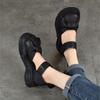 Johnature Retro Lightweight Thick Soled Sandals Genuine Leather Roman Women's Platform Shoes