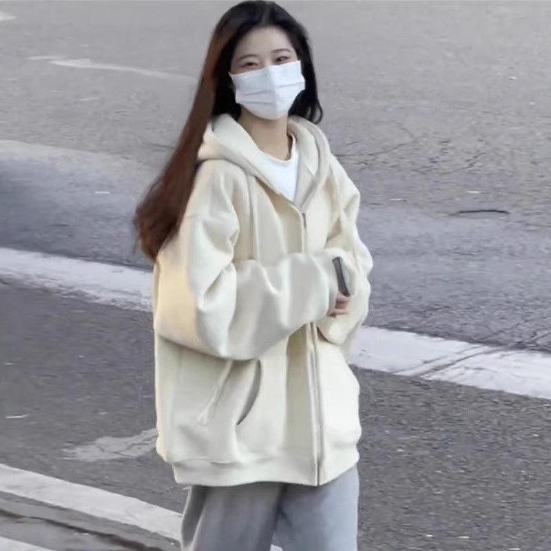 Women's Oversized Hooded Sweatshirt - New 2024 Spring/Autumn Loose Fit Cardigan