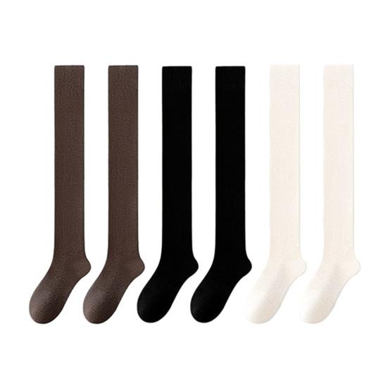 Damen Oberschenkelhohe Socken Dehnbare Gerippte Überknie-Socken Selbsterwärmende Atmungsaktive Stiefelstrümpfe für Dating Party Streetwear