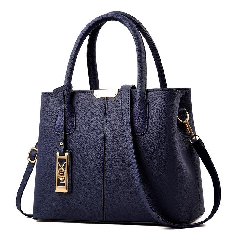 Borsa da donna semplice borsa a spalla borsa a mano in pelle PU grande capacità borsa a tracolla borsa da lista cablata