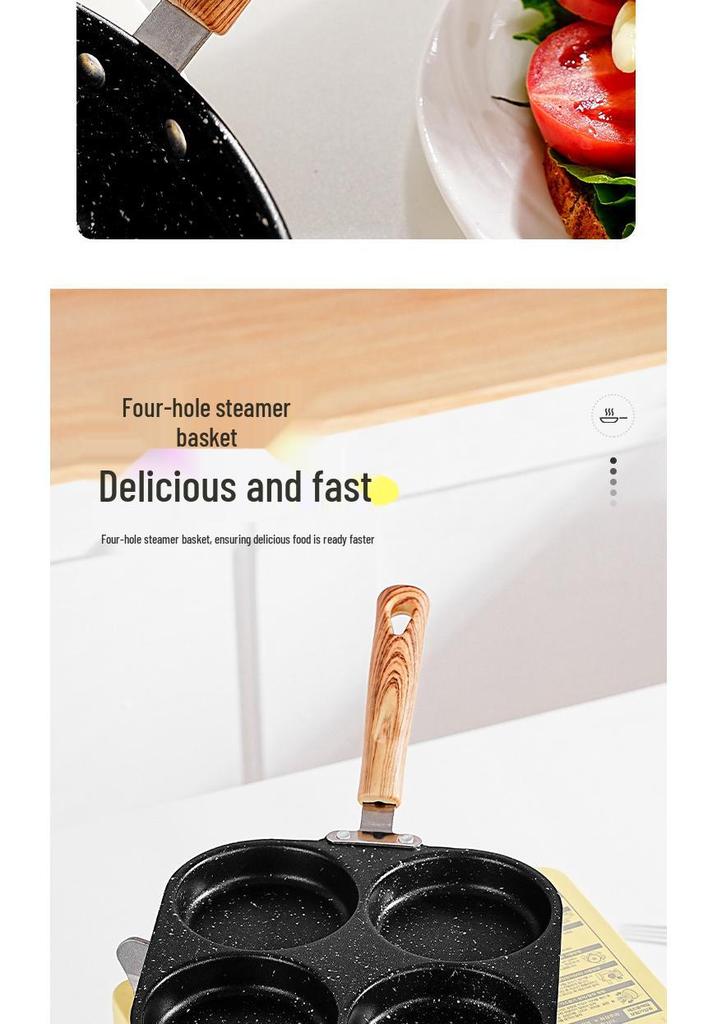 Seven-hole Non-stick Maifan Stone Frying Pan for Eggs and Pancakes.