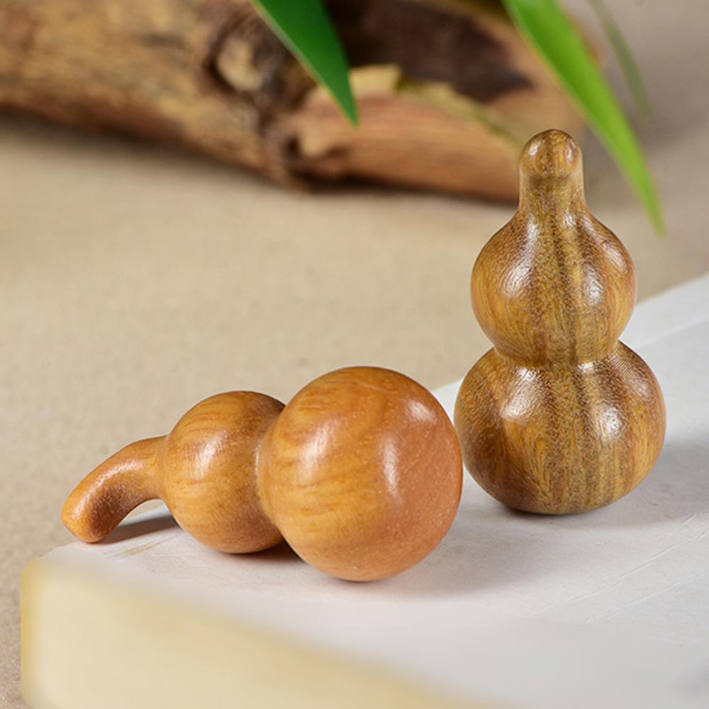 Red Sandalwood Gourd Handheld Ornament - Green Sandalwood Fu Lu Wooden Pendant Craft