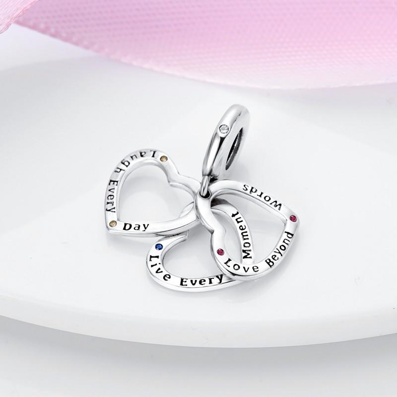 Copper Color Zirconium Heart Lover Charms Bead Travel By Plane Bus Eiffel Tower Dangle Fit Pandora Bracelet Necklace Jewelry