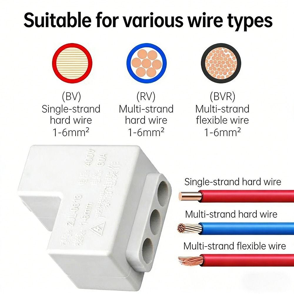 New Spliceable High Power Splitter Conductor Brass 1-6mm² Wire Connector Quick Terminal Block Electrical