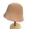 Rundes Gesicht passender Hut Damen Strick Häkel Bucket Hat Herbst und Winter Gesicht klein Wolle Bucket Hat Beckenhut
