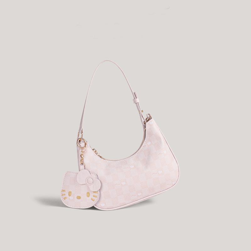 Cute KT Cat Crescent Armpit Bag Korean Chic Single Shoulder Crossbody Bag for Women