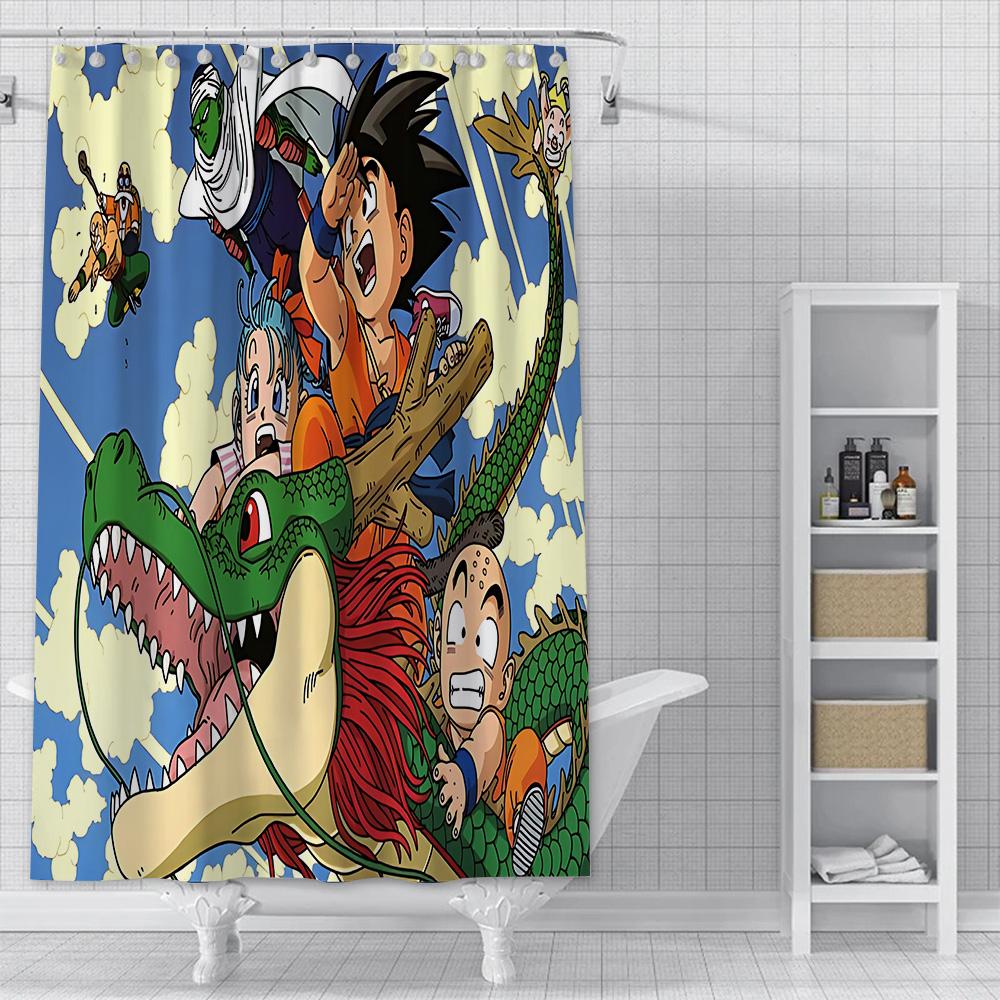 Anime B-balls Shower Curtain Waterproof Polyester Fabric Paint Bath Curtains B-balls Bathroom Decor D-dragons Curtain With Hook