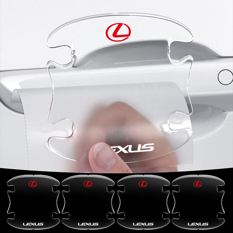 GEFF2 Transparent Car Door Bowl Handle Protective Film Trim Anti-Scratch Stickers For Lexus RX330 IS250 ES300h UX GX470 LX570 LS430