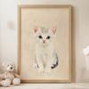 Plakat Kotek Na Beżowym Tle Plakat Kotek Na Beżowym Tle, 70X100 Cm, Rama Aluminiowa Czarna, Papier Matowy 230 Gsm