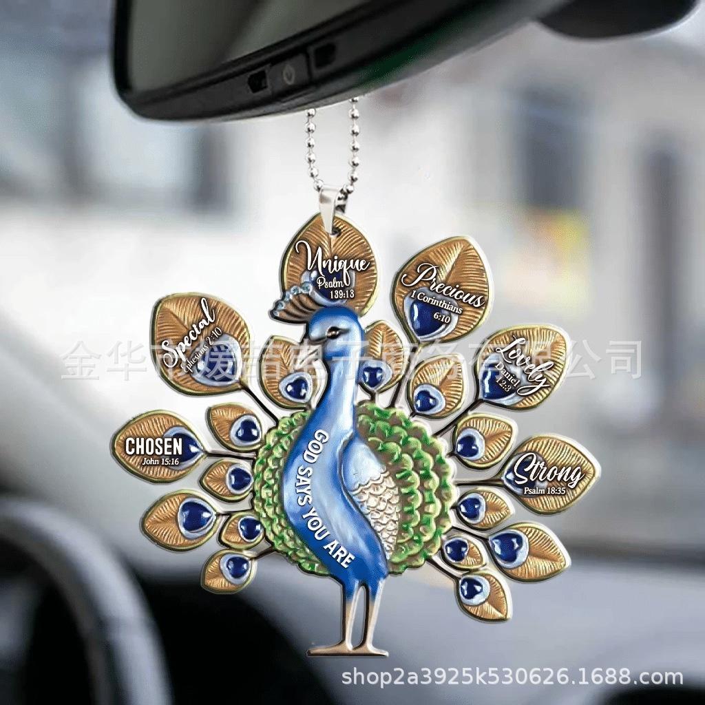 Animal Peacock Stylish Car Decoration Crossborder New Product Acrylic Material Cartoon Design