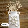 60 Pieces DIY Wooden Floral Decorating Kit for Crafts, Arrangements, Cut Flowers Parties