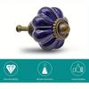 8pcs Cobalt Blue Ceramic Knobs, Pumpkin Cabinet Knobs, Vintage Dresser Knobs, Vintage Drawer Pulls with Screws for Closet Drawers Cupboard Cabinets