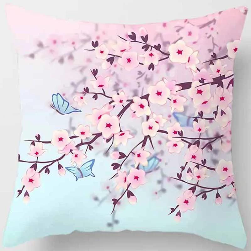 Beautiful Cherry Tree Square Pillowcase Cushion Cover for Home Decor, Car Sofa   45cm*45cm