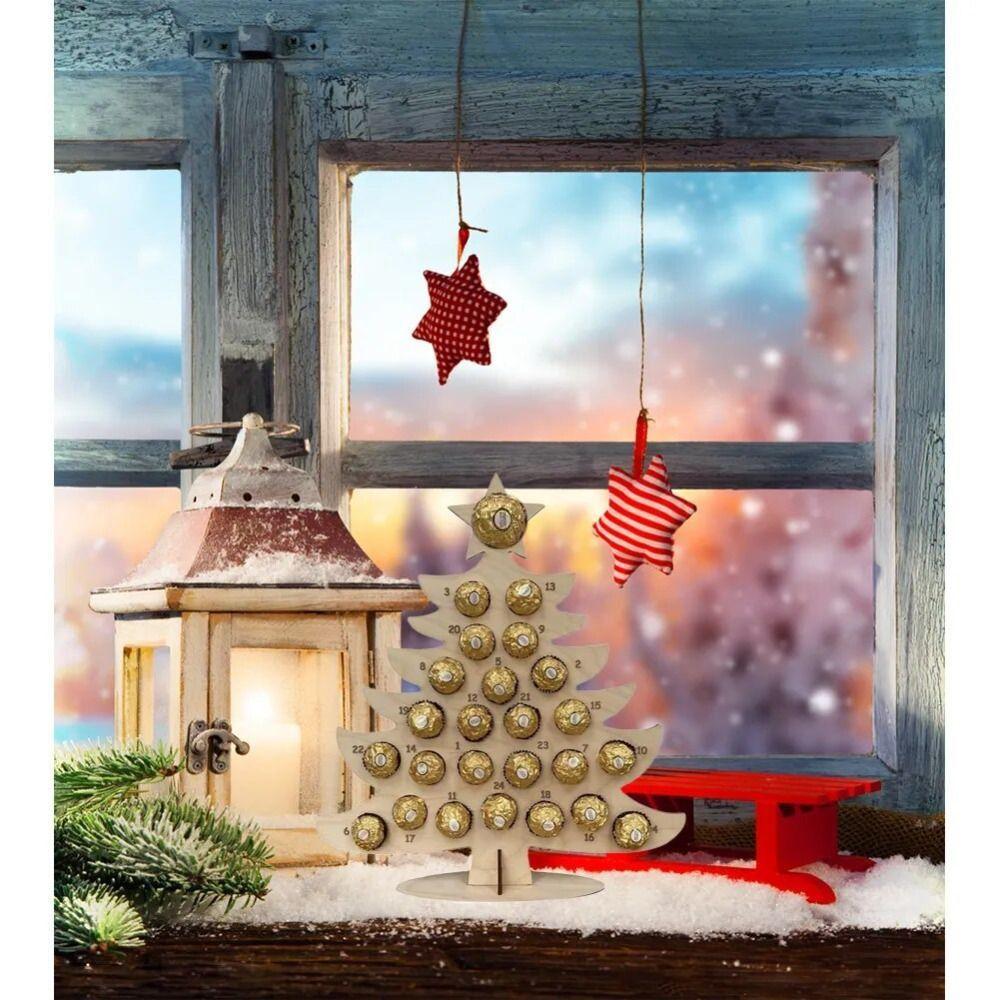 Xmas Tree/Elk Shaped Christmas Elk Chocolate Stand Hollow Wooden Chocolate Candy Stand  Home