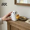 Halloween Table Centerpieces Ghost Figurine, Cute Resin Statue, Creative Holding Whimsical Desk Accessories Bat/Drink Tabletop Ornament for