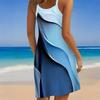 Abito da Spiaggia da Donna Mini Abito Stampa a Gradiente Casual Moderno Senza Maniche Vestibilità Larga Esterno Quotidiano Estivo