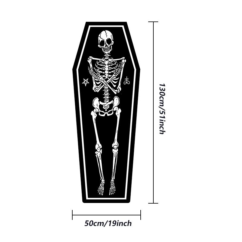 

VIKAMA Horror Human Skull Carpet Bedside Rug Halloween Decoration Rug For Bedroom Non-Slip Wear-Resistant Floor Mat Door Mat Hom 50X130CM