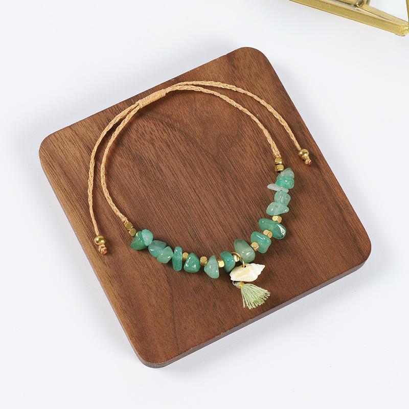 

Wind niche design natural crystal gravel necklace women s retro bohemian vacation accessories bracelet set