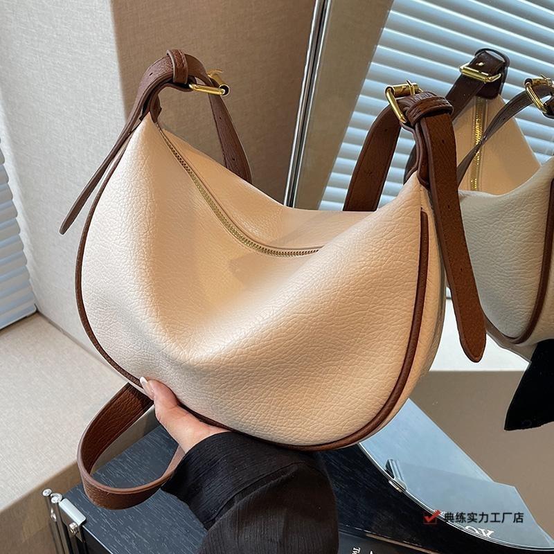 Stylish and simple bag women's new popular high-end shoulder saddle bag casual versatile dumpling bag messenger bag