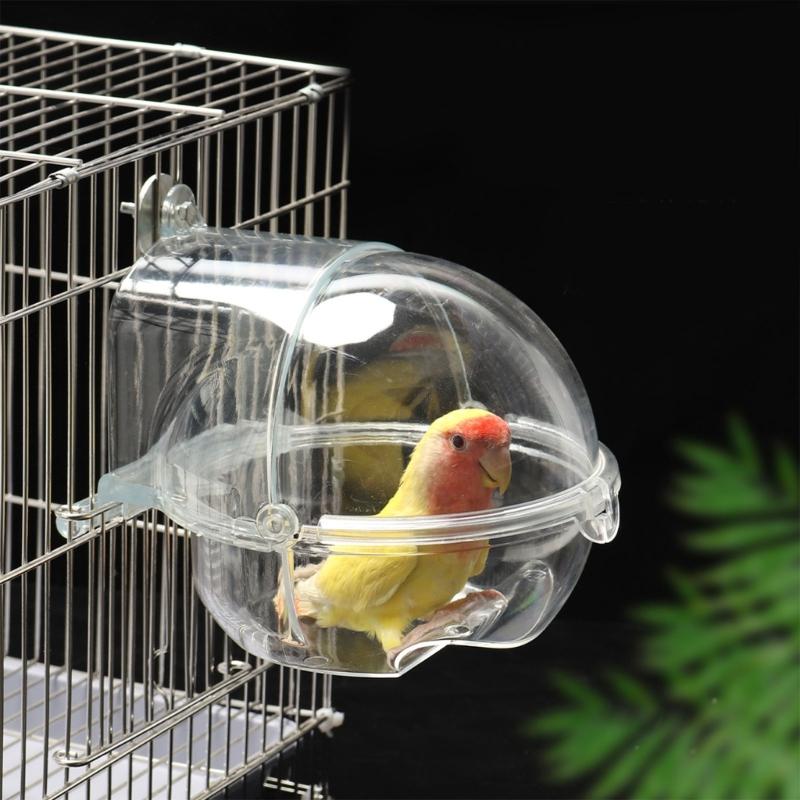 Parrot Bathtub For Cage Pet Bird Bath Tub Screw On Parrot Bath Tub Parrot Shower Box Transparent Bathing Tub