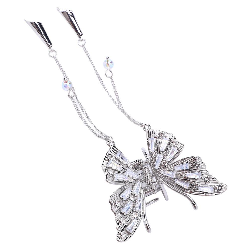 Elegant Shiny Rhinestone Tassel Hair Claw Clip Butterfly Hair Claw Clip Women Hair Accessories