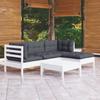 Day and Night - Day and Night Garden Furniture 5 Pieces with White Pine Wood Cushions