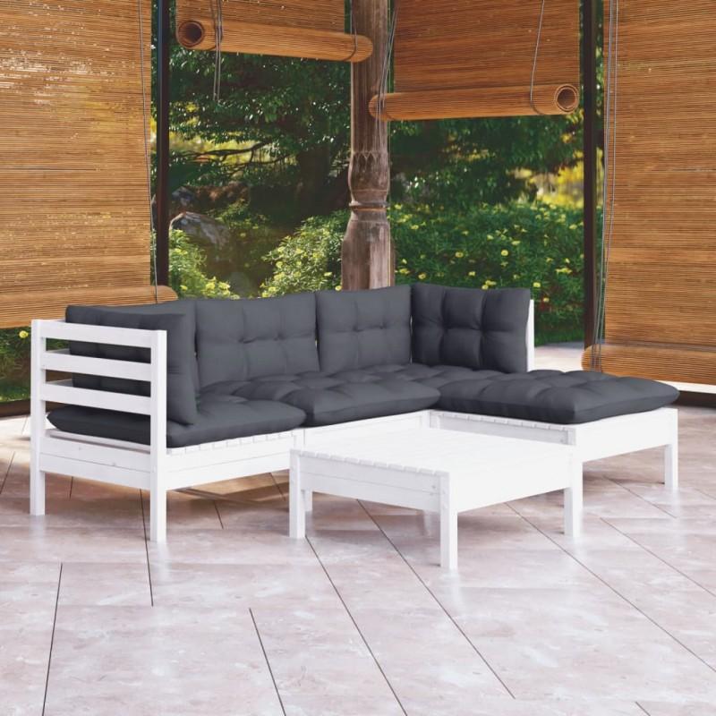 Day and Night - Day and Night Garden Furniture 5 Pieces with White Pine Wood Cushions