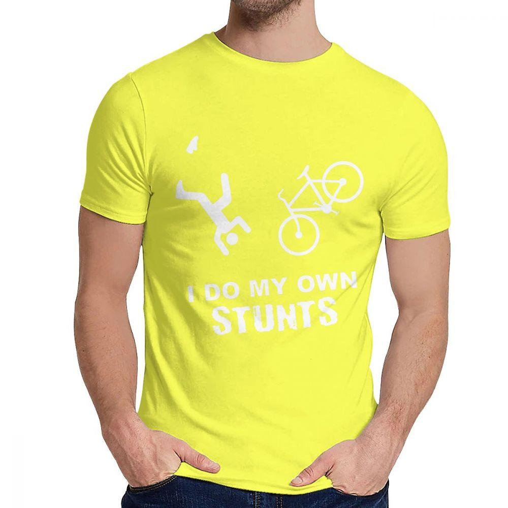 Faccio le mie acrobazie in bicicletta Maglietta Divertente da Bici Casual Girocollo Uomo Geek S