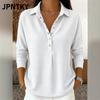 JPNTKY Women's Fashion Casual POLO Neck Long Sleeve Blouses & Shirts