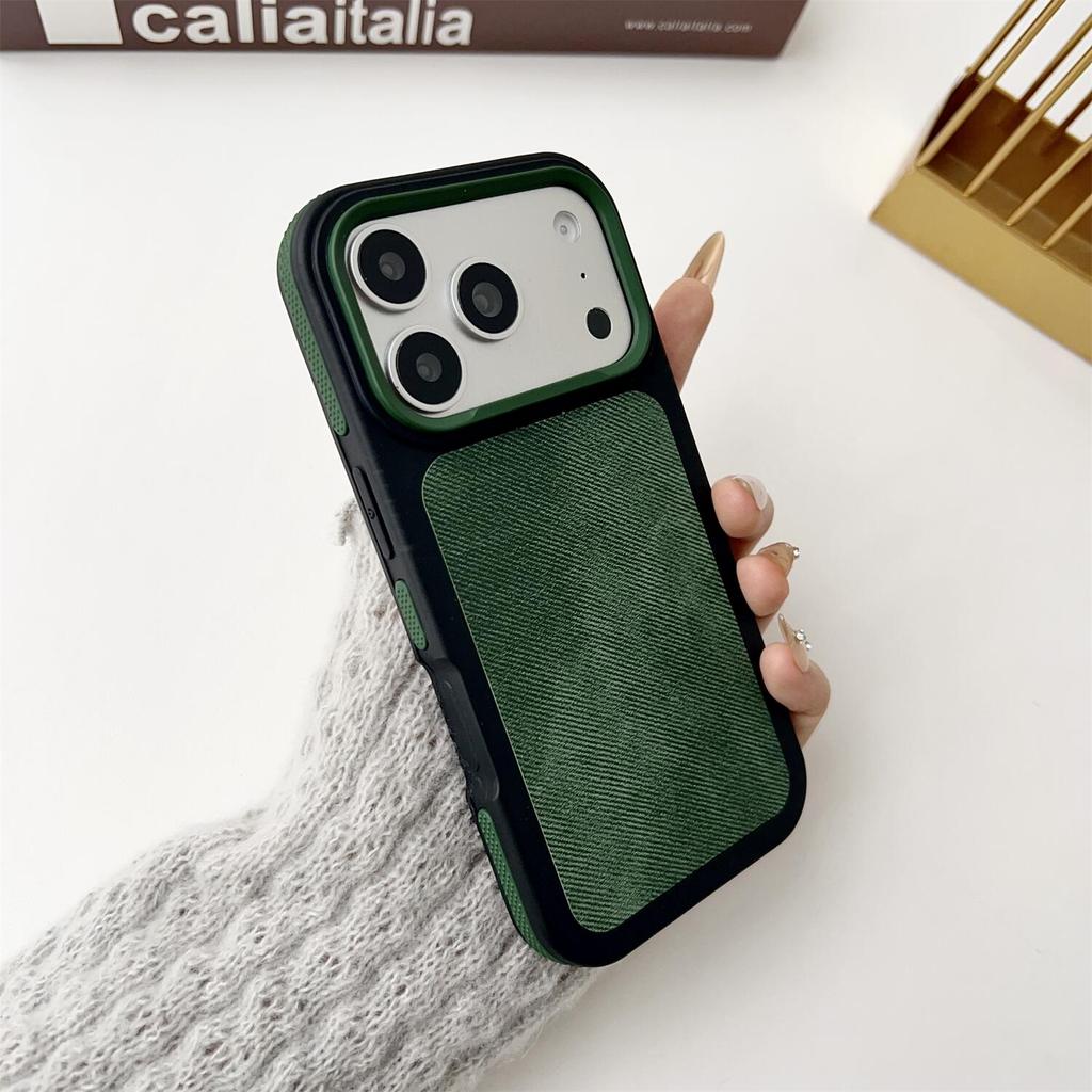 Retro Denim Jeans Cowboy Fabric Case for iPhone 17 16 15 14 Plus 13 12 11 Pro Max Camera Ring Shockproof Matte Armor Back Cover