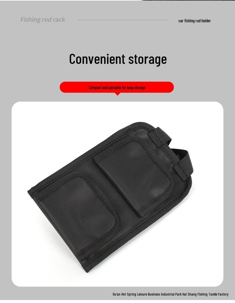 Car Rear Seat Fishing Rod Rack: Adjustable Magic Tape Straps for Storage and Fixing