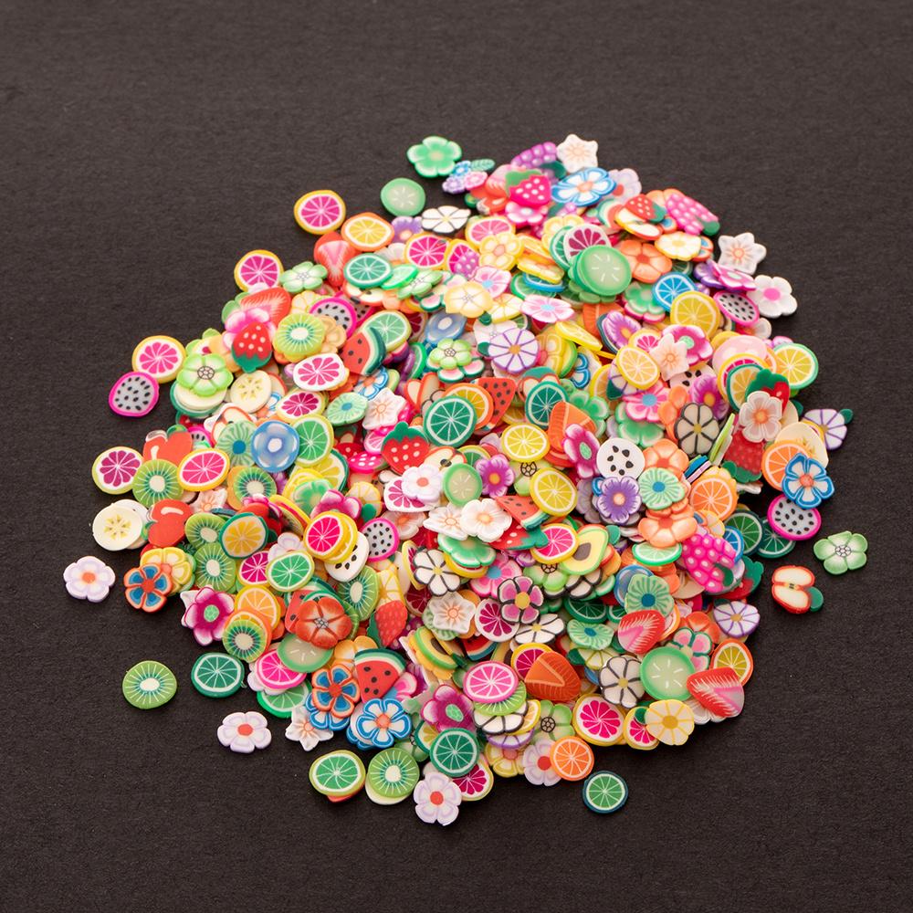 1000/3000/5000pcs Fruit Flower Animal Polymer Clay Slices Charms For DIY Resin Jewelry Crafts Nail Art Supplies Decor Accessory