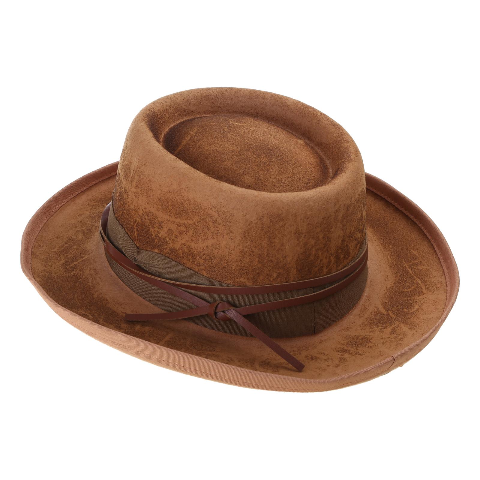 

Шерстяная кепка с широкими полями Панама Шляпа фокусника Ковбойская кепка Головной убор для выступлений на сцене Маскарадная шляпа-федора Головной убор коричневый