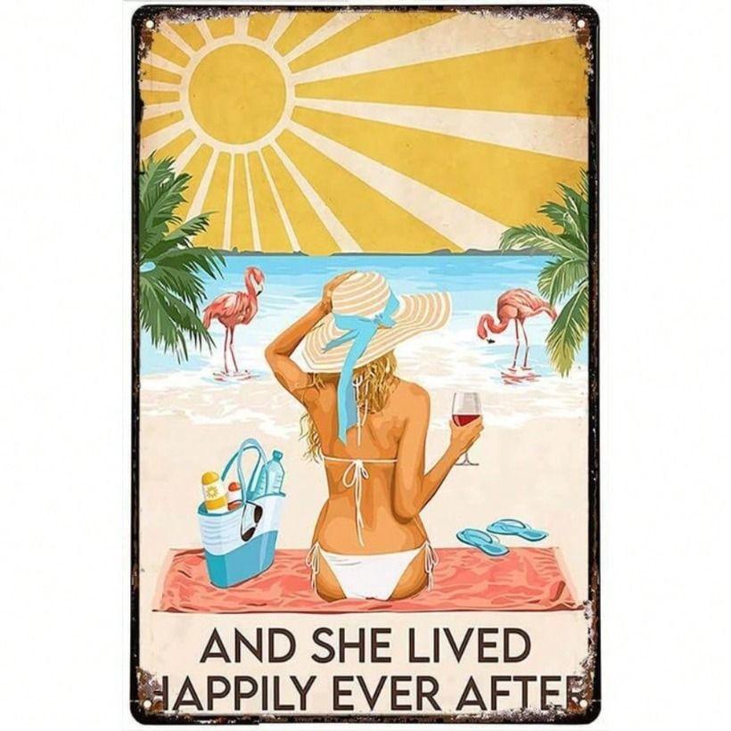 

Tin Sign Flamingo Vintage Metal Poster Wall Art Bar Decoration