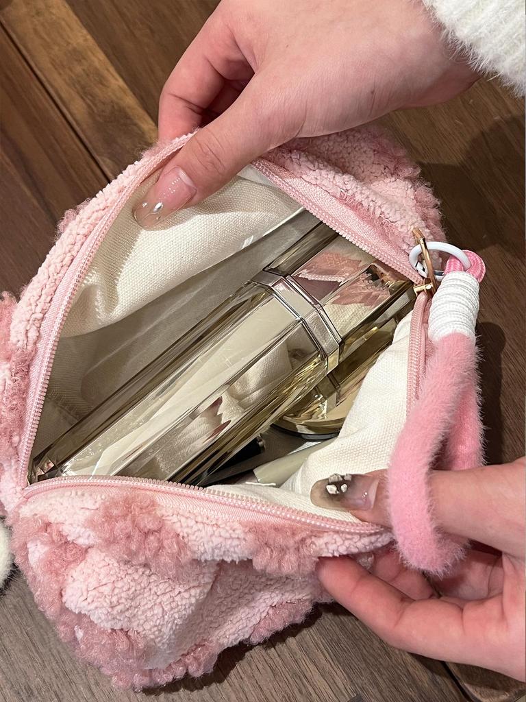 Sweet Girly Plush Large-Capacity Cosmetic and Toiletry Travel Bag