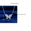 925 Sterling Silver Light Luxury Niche Zircon Butterfly Necklace Women's Birthday Anniversary Party Gift