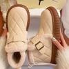 Fashion Winter Plush Round Toe Chunky Woman Shoes Chic and Elegant Designer Luxury Booties Trend 2025 New in Goth Snow Boots for Women