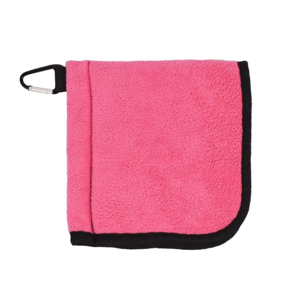 Microfiber Golf Ball Cleaning Towel Double-Layer Square Golf Club Cleaner with Carabiner Hook Water Absorption Golf Wipe Cloth