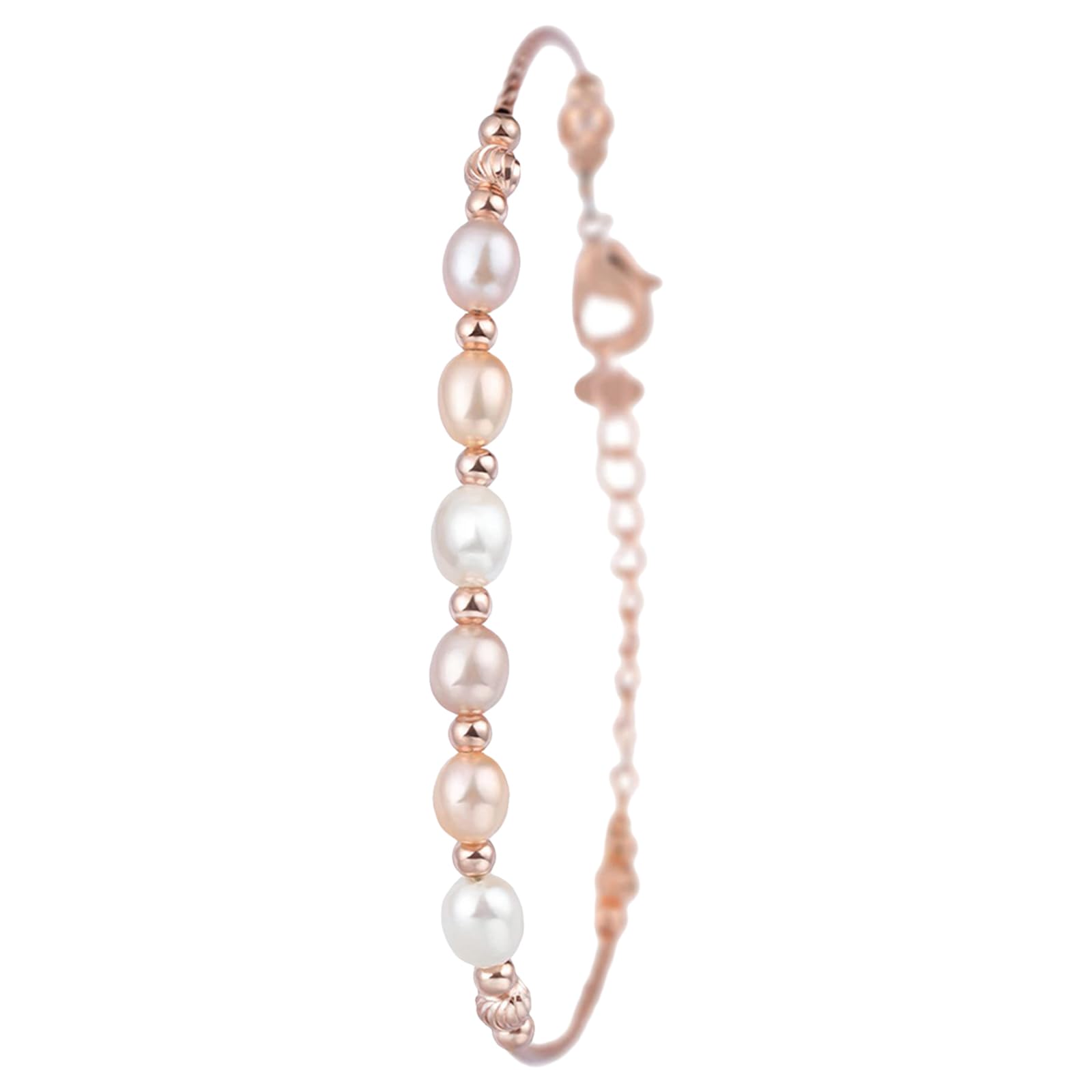 

JEWELRYWE Женский браслет-манжета из нержавеющей стали с жемчугом и покрытием из розового золота Модный женский аксессуар Подарок