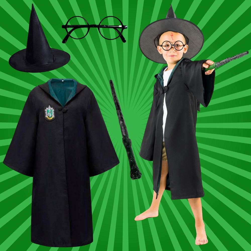 Harry Potter costume, carnival ball, glasses, wand, 134-140, disguise, cape, 134-140