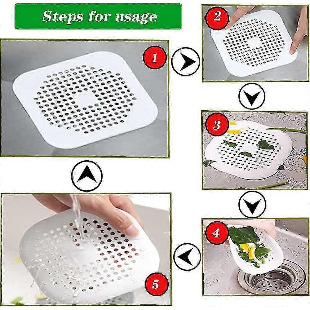 4 Stück Silikon-Abfluss-Schutz, Küchenspülen-Sieb mit Saugnapf, Badewannen-Abflussabdeckung Filter, Spülen-Sieb für Küche und Bad.