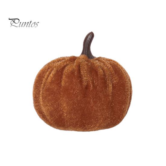 Realistic Halloween Pumpkin Decoration Small Velvet Thanksgiving Table Centerpiece, Soft Reusable Party Decorations Stuffed for Fall Harvest Farmhouse