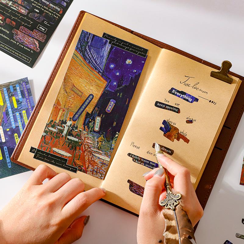 Mu Ran DIY Transparent Retro Poetry Journal Sticker Pack - Wild & Cool Decorative Stickers
