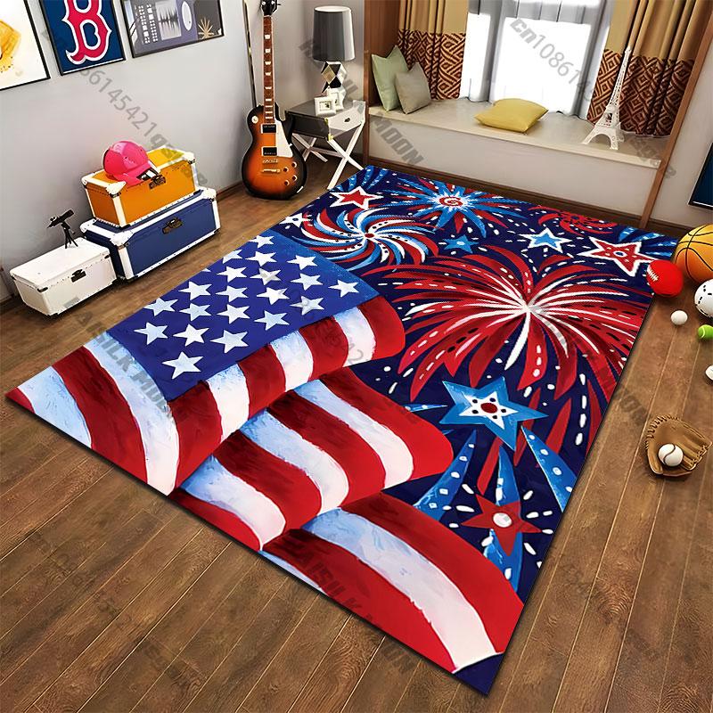 Celebration Patriotism American Flag Carpet Yoga Living Room Room Decor Children's Crawling Mat Doormat Area Rug