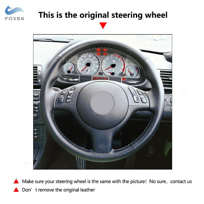 Acoperire pentru volan din piele de piele intoarsa pentru stil auto BMW M Sport E46 Coupe M3 E46 2000 - 2006 M5 E39 2000 - 2003 albastru