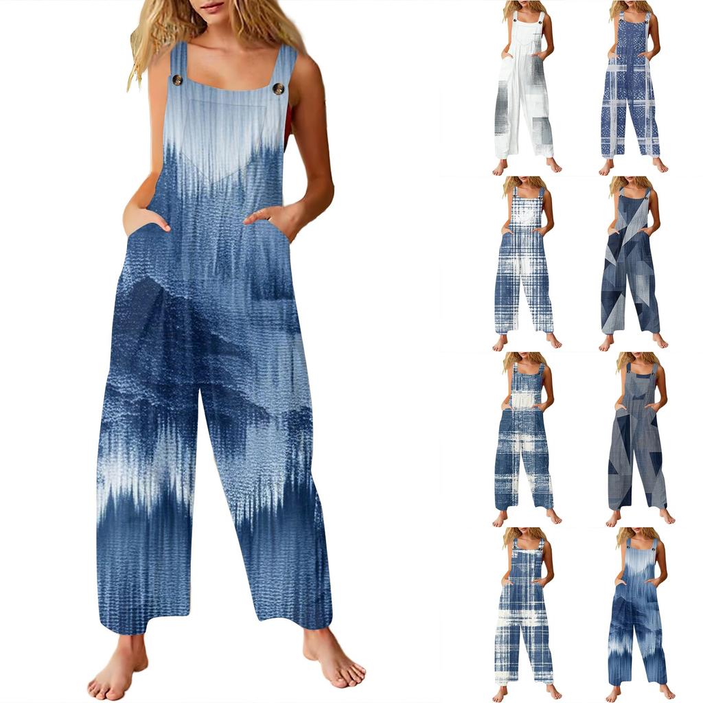 Tuta Intera Casual alla Moda da Donna Senza Maniche