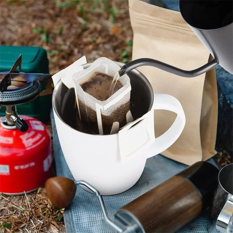 Biodegradable Coffee Filter Bags Disposable Drip Brewing Tool for Coffee Tea Travel Office Home Use Fast Flow Paper Filters