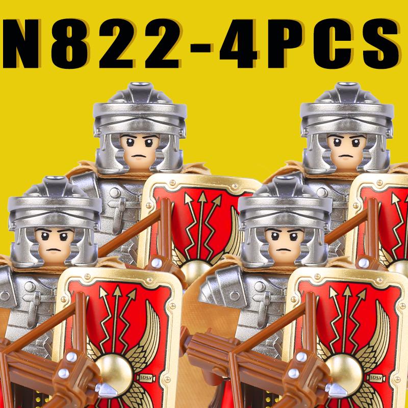 Medieval Military Rome Knights Building Blocks Castle Army Warrior Soldier Figures Crossbowman Shield Sword Legion Bricks Toys
