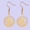 Dawapara Ancient Aegishjalmur Earrings Helm of Awe Norse Compass Protection Earrings Stainless Steel Scandinavian Jewelry