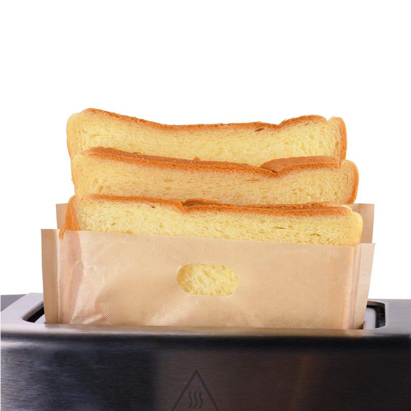 4Pcs/Set Reusable Toaster Bag Non Stick Bread Bag Sandwich Bags Fiberglass Toast Microwave Heating Pastry Tools